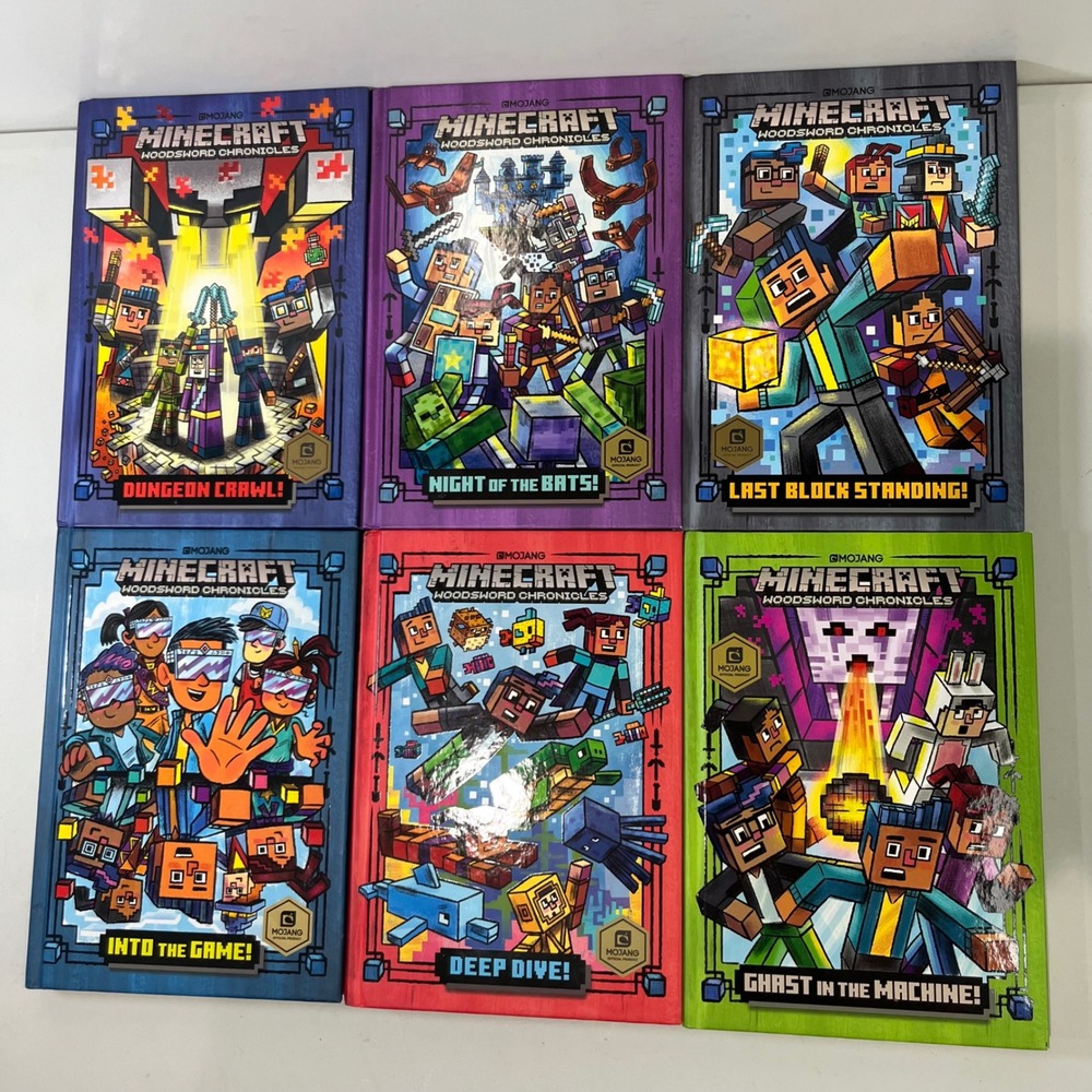 Minecraft Woodsword Chronicles Kids Book Set 6 Hardcover Books Adventure Gaming